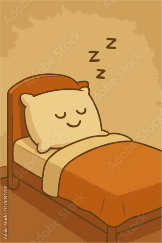 vector of a pillow sleeping soundly