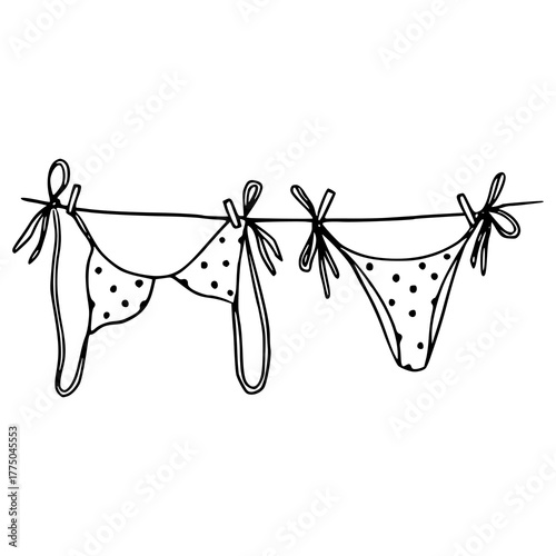 laundry day with women's fashion concept