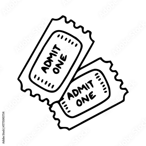 retro ticket sub or coupon illustration