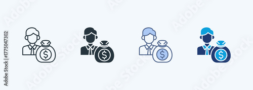 Private Equity Icon Multiple Style