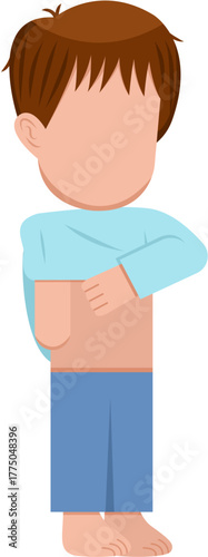 Little Boy Taking Off Shirt