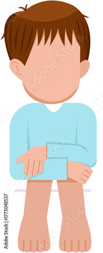 Little Boy Sitting On Toilet