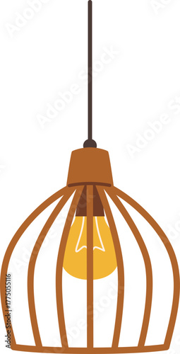 Rustic Pendant Light Fixture Illustration