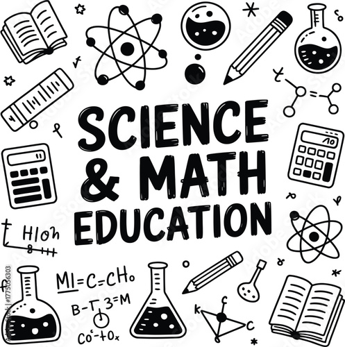 Science Math Education Doodle Bundle learning school