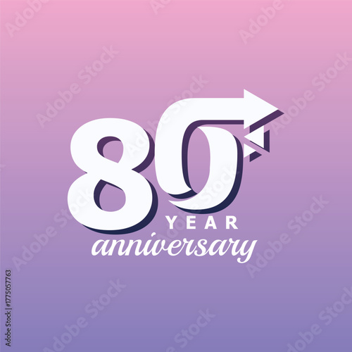 80 Years Anniversary Number Vector Design Template Illustration Collection