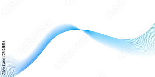 abstract blue wave line ,Vector abstract colorful wave lines blue on white background, Technology abstract lines on white background .Curve wave seamless pattern design,