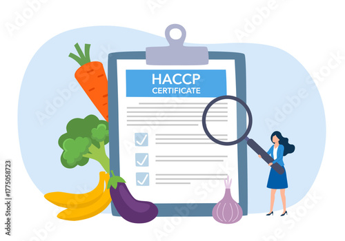 HACCP standards for food quality and safety concept.