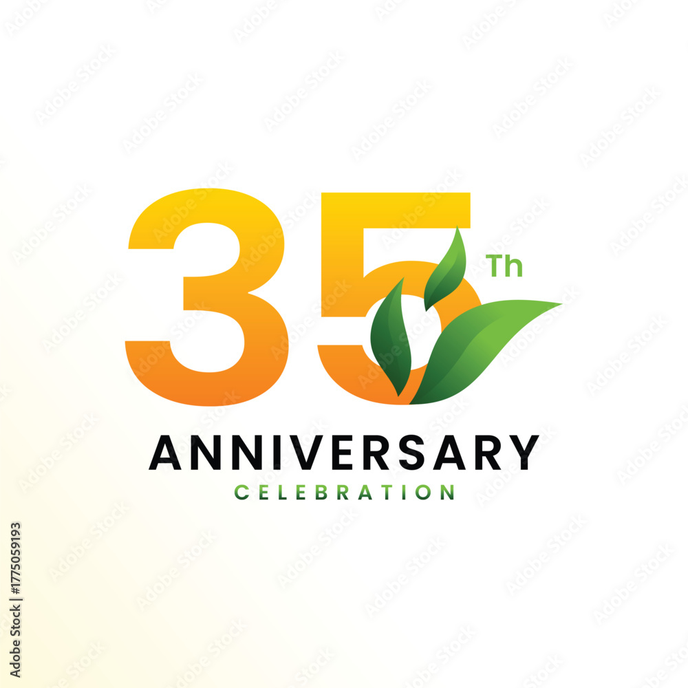 Fototapeta premium 35 Th Anniversary Celebration Modern Number design Vector Template Illustration