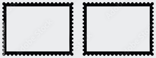 Postage stamp set. Clean postage stamp template. Postage icon.	
