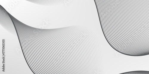 Abstract vector background with black wavy lines. black wavy line on grey background.