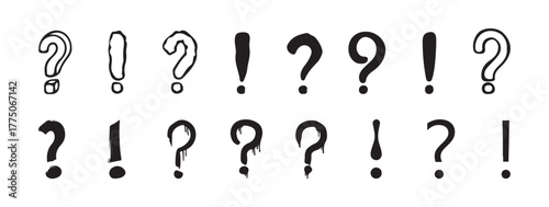 question mark and exclamation mark made of many question marks