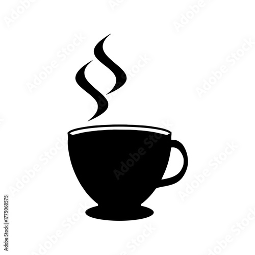Brown vector icon of a hot coffee cup with steam and rich espresso aroma perfect for a cafe or breakfast beverage illustration