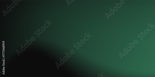 Soft background with soft green light on a dark backdrop. Noisy green gradient and blurred vector