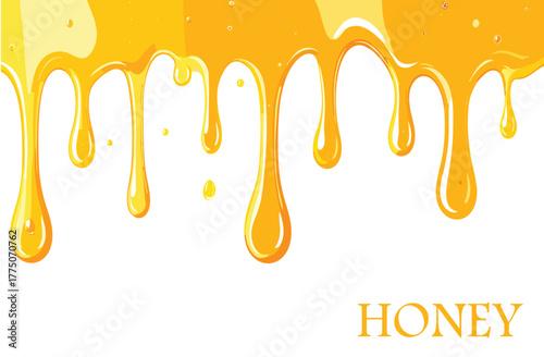 Dripping honey seamlessly, Vector