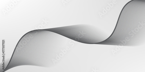 Abstract vector background with black wavy lines. black wavy line on grey background.