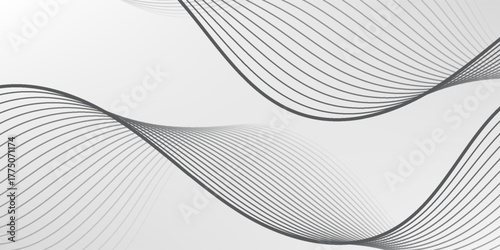 Abstract vector background with black wavy lines. black wavy line on grey background.
