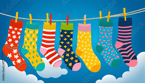 colorful cartoon socks with...