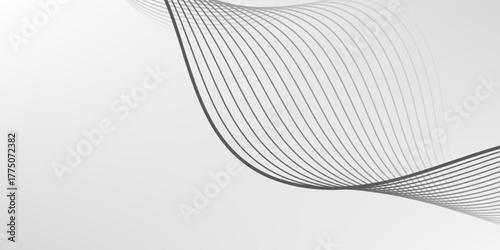 Abstract vector background with black wavy lines. black wavy line on grey background.