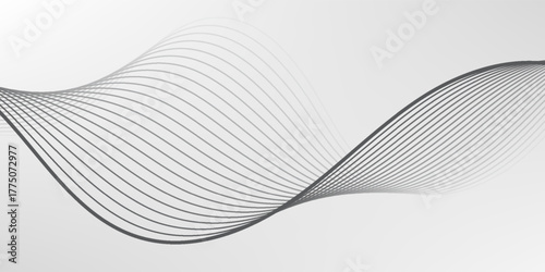 Abstract vector background with black wavy lines. black wavy line on grey background.