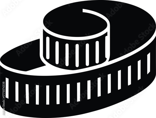 Measuring tape icon for construction diy and measurement projects