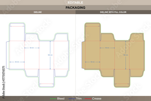 Medicine box dieline structured using clean vector setup refining printing balance while keeping packaging fold tight tuck end die line supports medical box shape stability