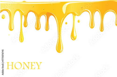 Dripping honey seamlessly, Vector