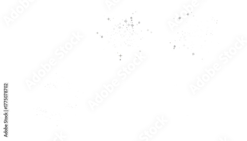 Abstract glowing white particles and light streaks forming a cosmic nebula pattern isolated on transparent background