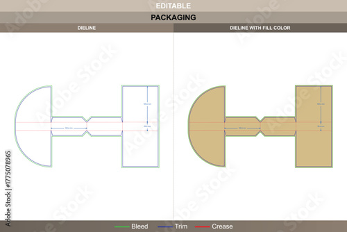 Folding paper packaging box dieline crafted using vector discipline optimizing printing clarity with precise structure die line flow maintains reliable folding geometry