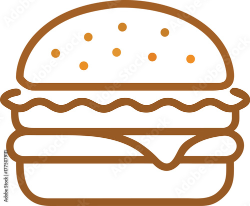 Simple outline burger icon