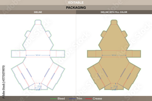 Custom dimensions packaging mailer box dieline created with vector precision improving printing balance packaging stability die line folds keep structure tight and reliable