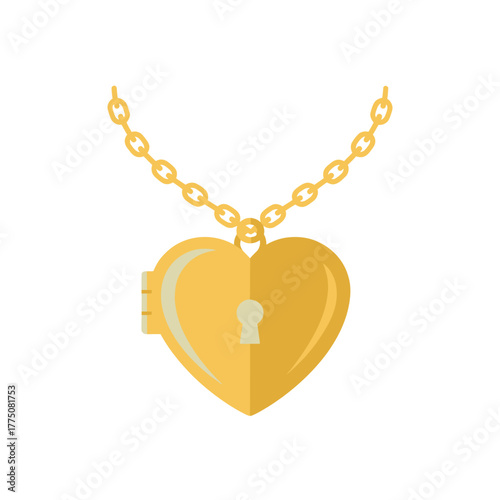 Golden Heart Locket Necklace - A Symbol of Love and Security.