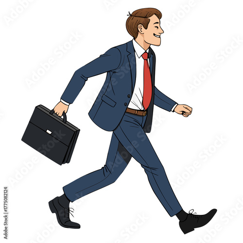 Brisk Walking Office Professional Illustration
