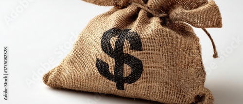 The burlap money bag with a dollar sign representing savings and financial security