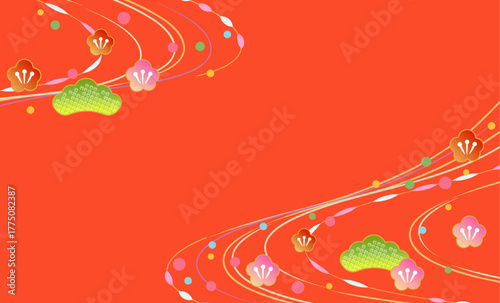 華やかな和文様イラスト背景