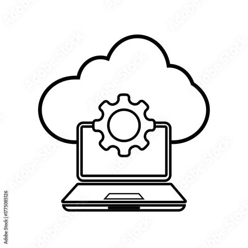Cloud Algorithm  flat icon logo illustration vector isoalated, suitable for web design , logo , app and more