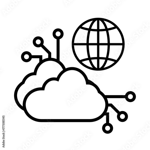 Cloud Algorithm  flat icon logo illustration vector isoalated, suitable for web design , logo , app and more