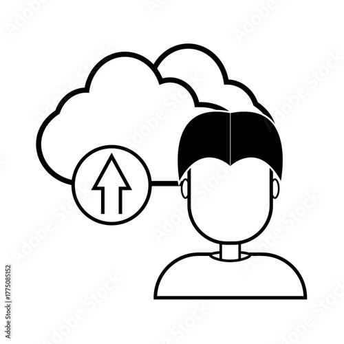 Cloud Algorithm  flat icon logo illustration vector isoalated, suitable for web design , logo , app and more