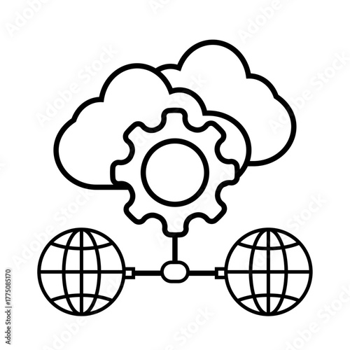 Cloud Algorithm  flat icon logo illustration vector isoalated, suitable for web design , logo , app and more