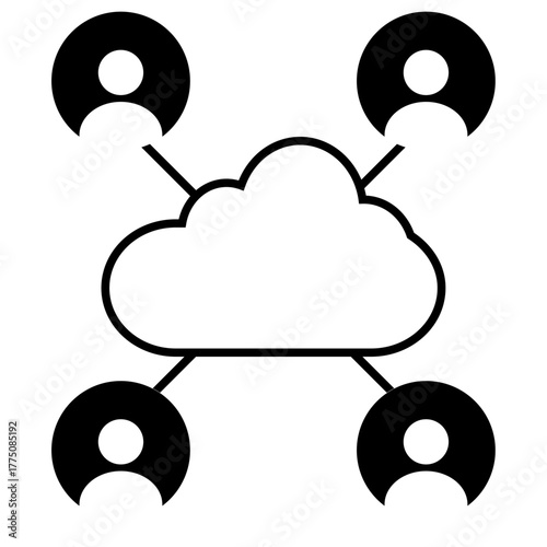 Cloud Algorithm  flat icon logo illustration vector isoalated, suitable for web design , logo , app and more