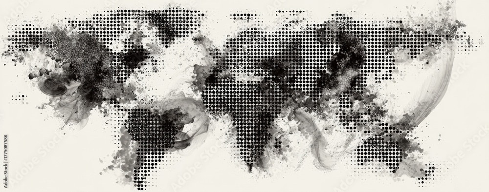 Obraz premium Abstract world map, textured design