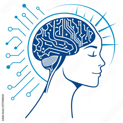 human head with human brain