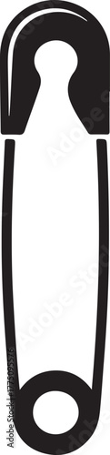 Black safety pin metal fastening