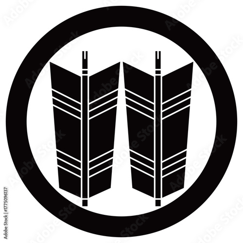 家紋です。丸に並び矢といいます。