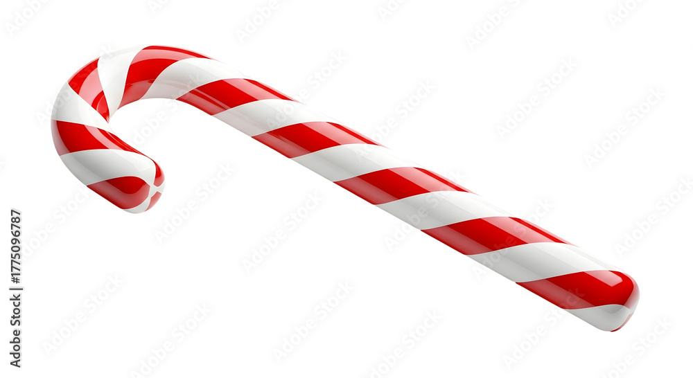 Obraz premium Festive Red and White Striped Candy Cane for Holiday Celebrations