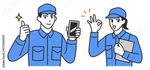 軽作業バイトを募集する男女のイラスト