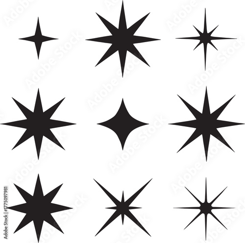 black and white stars