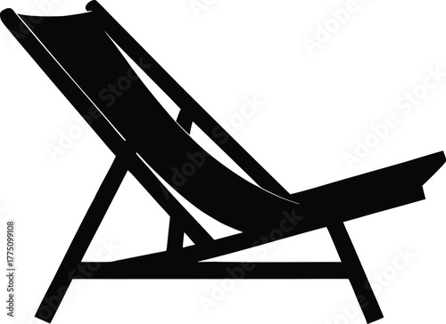 Beach chair Silhouette Icon Vector Art, Adirondack chair, Adirondack chair silhouette, Chair, Beach chair, Chair silhouette illustration
