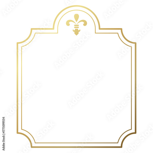 Gold vintage frame, square stone sign decoration, vintage pattern