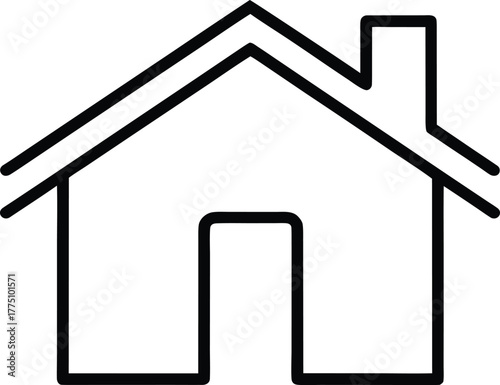 Property Line Icon, House icon outline illustration, house icon line art vector illustration