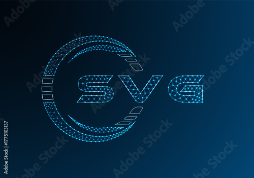 SVG low poly letter logo vector design. SVG lower poly logo design. Low poly logo.